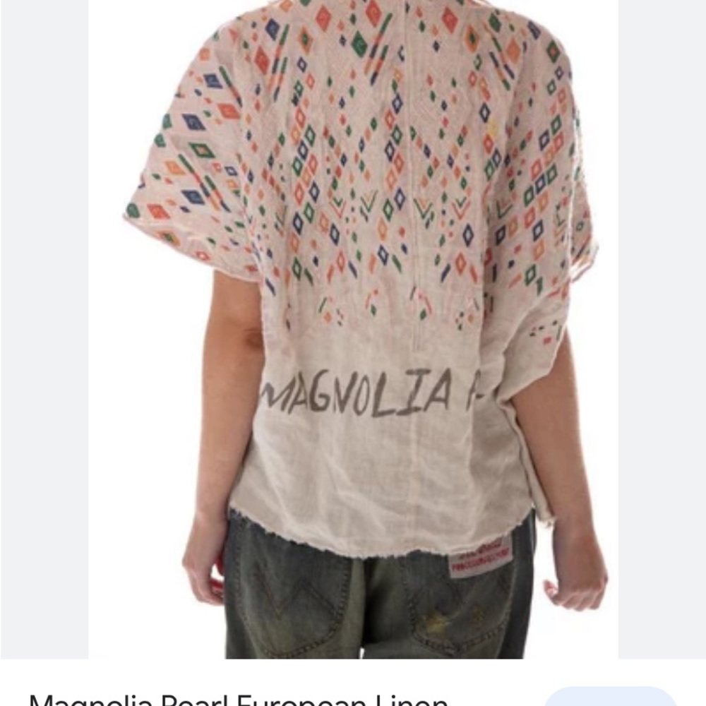 Magnolia Pearl Embroidered Linen Andi Cropped Poncho